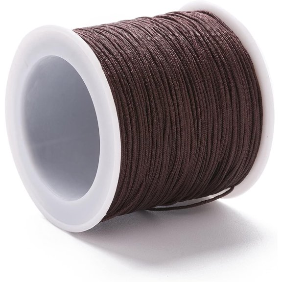 1Roll Braided Nylon Thread DIY Material Coconut Brown for Jewelry Making 0.8mm 100yards/roll