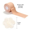 thumbnail image 1 of 1Roll Breast Lift Tape, Cotton + Spandex Waterproof Self-Adhesive Cloth Tape with Non-Woven Fabric Breast Lift Tape with 5 Pairs of Disposable Lace Breast Strips, Skin Color, 5cm * 5m, 1 of 7