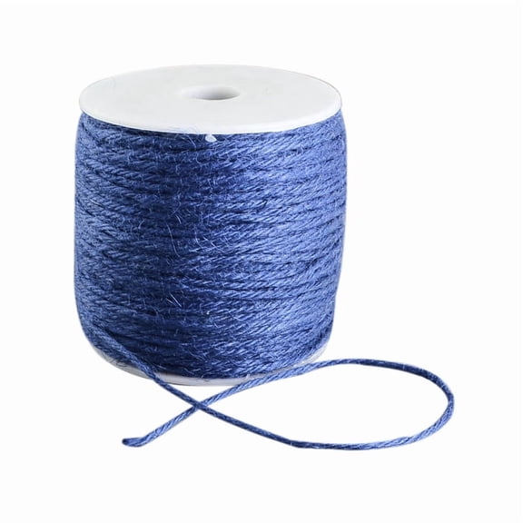 1Roll Colored Jute Cord Jute String Jute Twine 3-Ply for Jewelry Making Royal Blue 2mm about 109.36 yards(100m)/roll