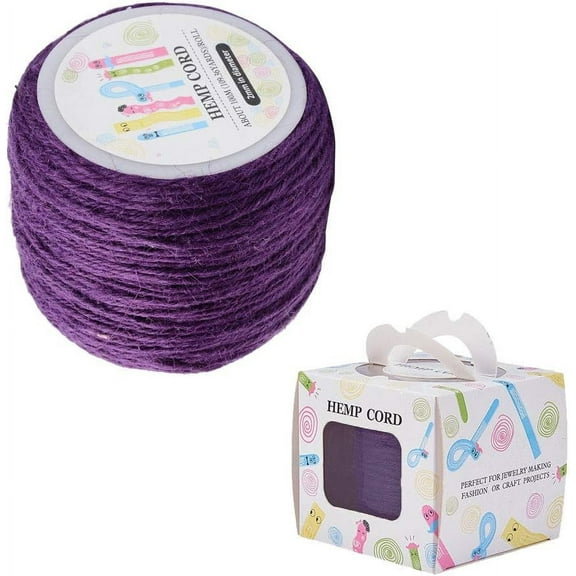 1Roll Colored Jute Cord Jute String Jute Twine for Jewelry Making Purple 2mm 109.36yards/roll(100m/roll)