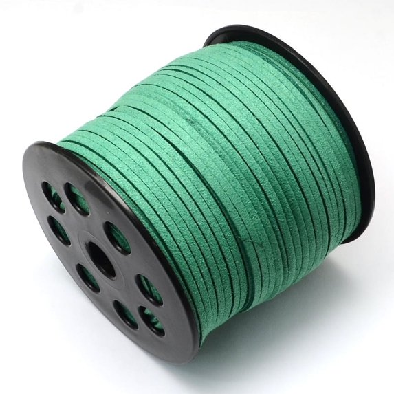 1Roll Eco-Friendly Faux Suede Cord Faux Suede Lace Medium Sea Green about 98.42 yards