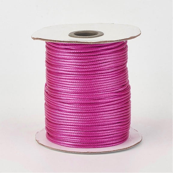 1Roll Eco-Friendly Korean Waxed Polyester Cord Fuchsia 1mm about 169.51~174.98 Yards(155~160m)/Roll