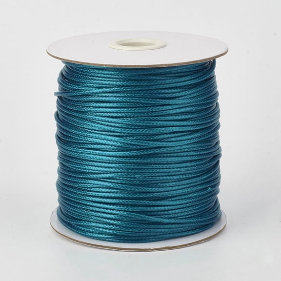 1Roll Eco-Friendly Korean Waxed Polyester Cord Teal 0.8mm 174.97 yards(160m)/roll
