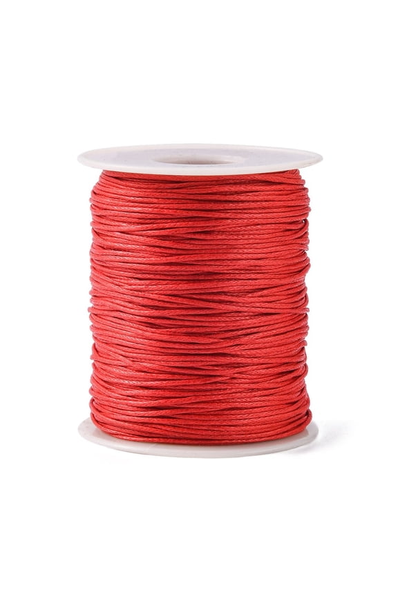1Roll Eco-Friendly Waxed Cotton Thread Cords Macrame Beading Cords for Bracelet Necklace Jewelry Making Red 1mm 100yards/roll