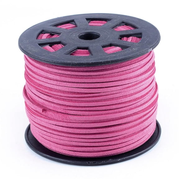 1Roll Faux Suede Cords Faux Suede Lace Flamingo 1/8 inch(3mm)x1.5mm 100yards/roll(91.44m/roll) 300 feet/roll