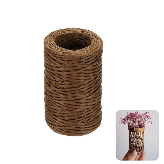 1Roll Floral Vine Bind Wire,164FT Portable Bind Wire Twine for Wreath,QZS Brown Floral Wrapping Supplies for Art Craft Projects,