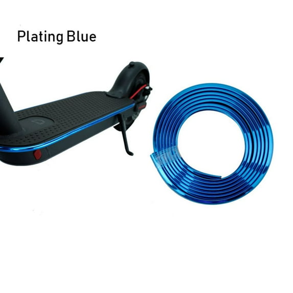 1Roll High quality 2m Length Ordinary/Plating For Xiaomi Mijia Electric Scooter Accessories Skateboard Bumper Protector Anti-collision Protection Strip Scratchproof Scratch Strips BLUE PLATING