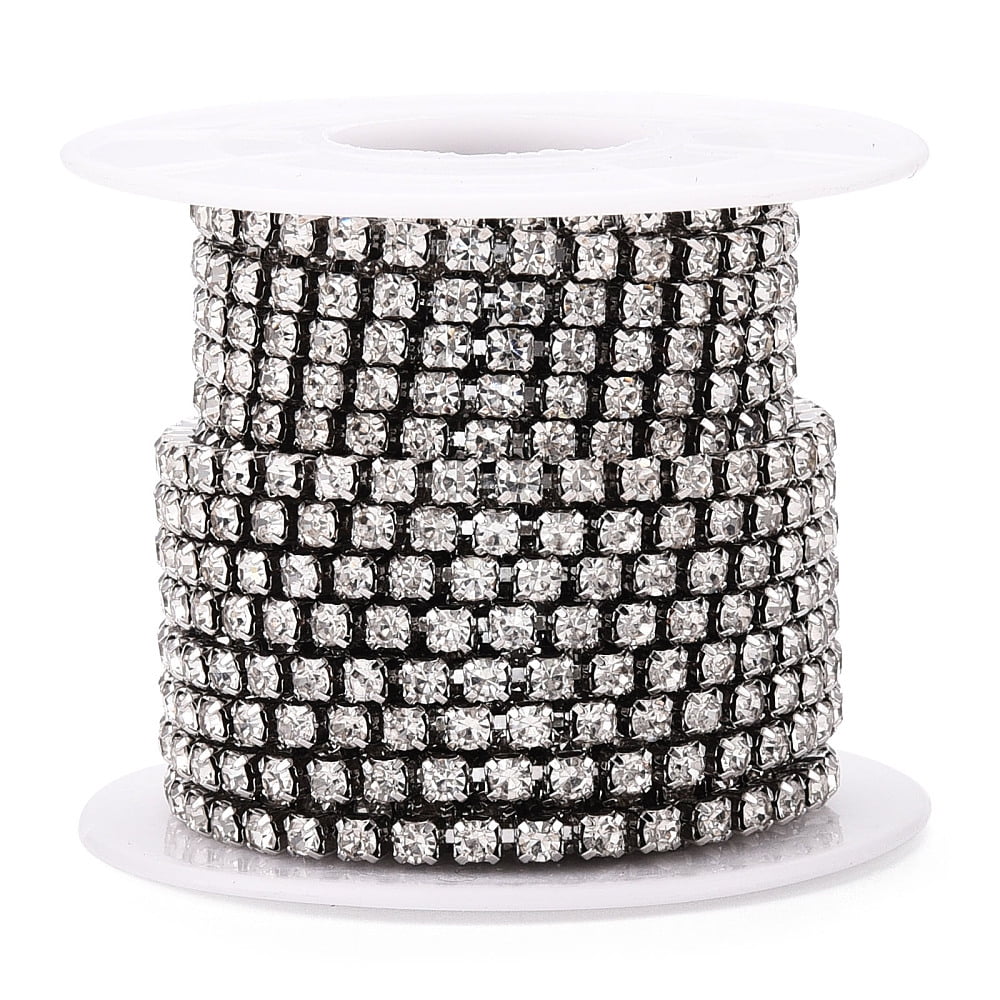 1Roll Iron Rhinestone Strass Chains Rhinestone Cup Chain Platinum Color ...