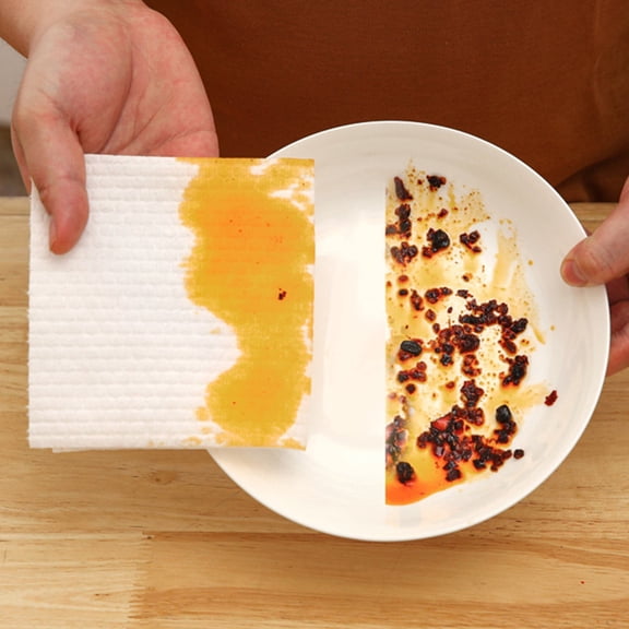1Roll Kitchen Cleaning Paper Towels Super Absorbent Disposable Dish Cloths for Countertops,Stovetops Oil Blotting Multi-Purpose Cleaning Wipes for Quick Stain Removal Daily Kitchen Use