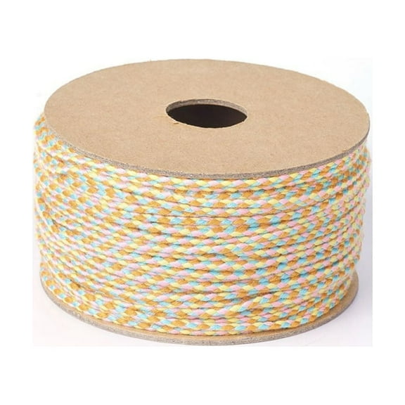 1Roll Macrame Cotton Cord Rope for Wall Hanging Crafts Gift Wrapping Colorful 2mm DIY