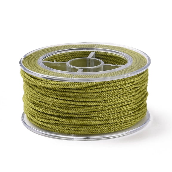 1Roll Macrame Cotton Cord Rope with Plastic Reel for Wall Hanging Crafts Gift Wrapping Yellow Green 1mm about 30.62 Yards(28m)/Roll