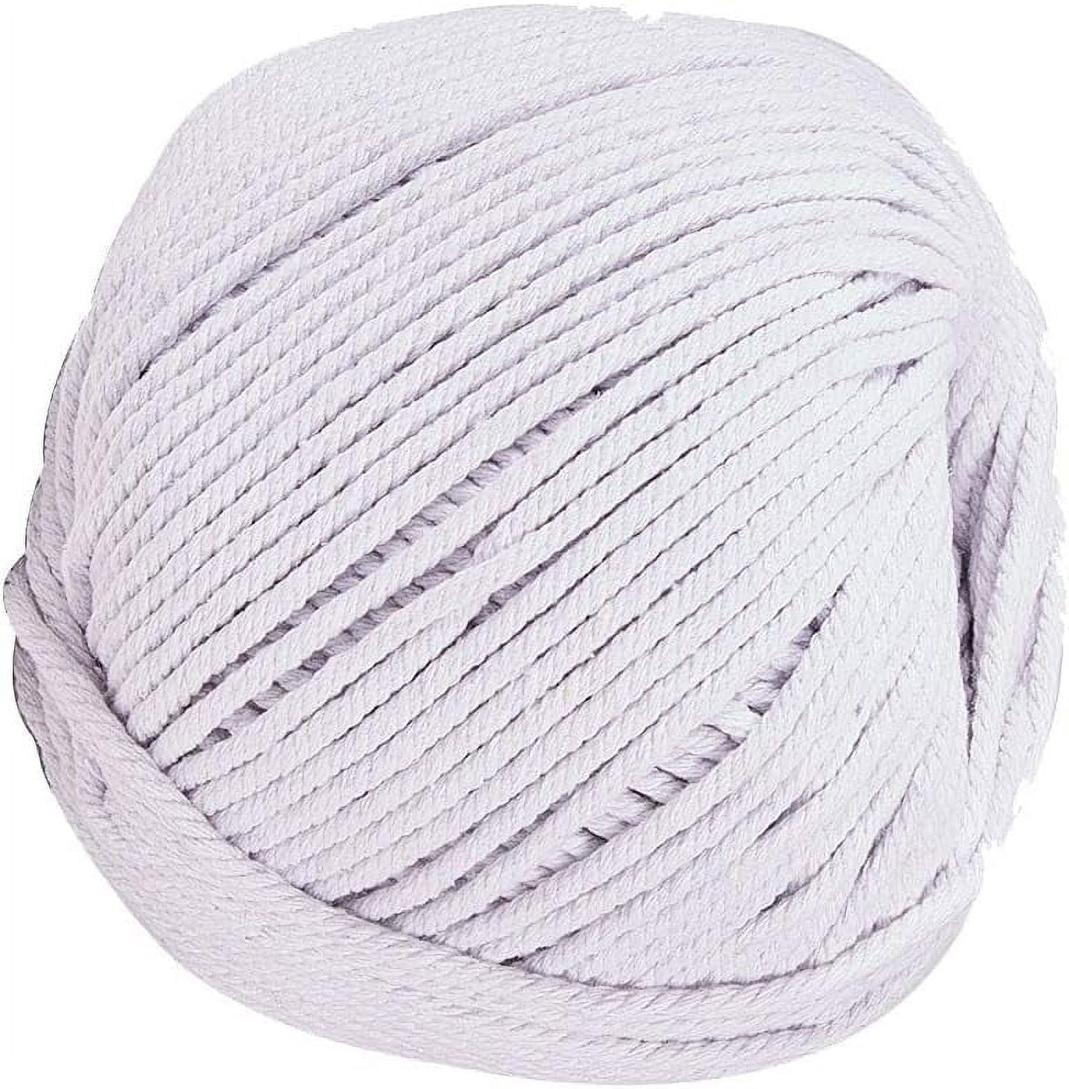 1Roll Macrame Cotton Cord Twisted Cotton Rope for Wall Hanging Plant Hangers Crafts and Wedding Decorations Floral White 4mm 120.29 yards(110m)/roll