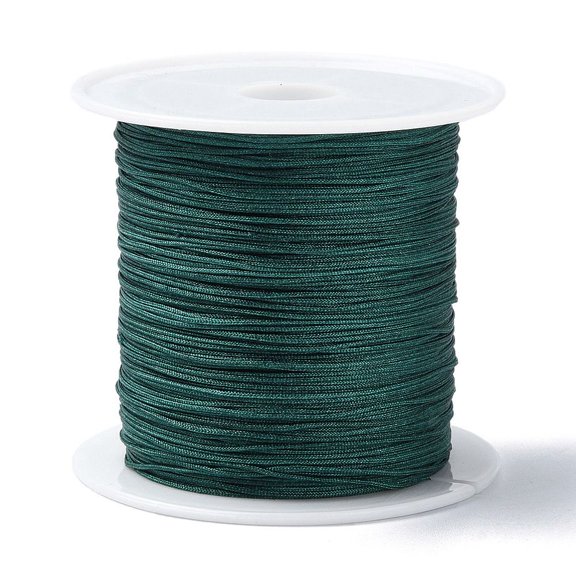1Roll Nylon Chinese Knot Cord Nylon Jewelry Cord for Jewelry Making Dark Green 0.4mm about 28~30m/roll