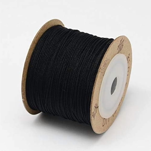 1Roll Nylon Cord for Jewelry Making Macrame Craft Black 0.6mm 109.36 yards(100m)/roll