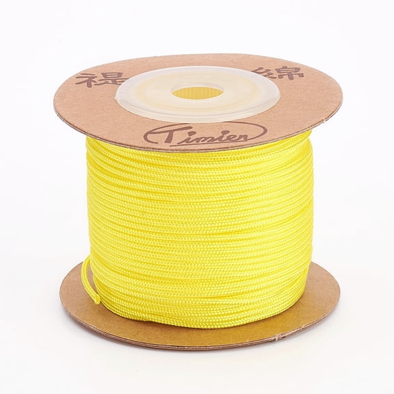 1Roll Nylon Cords String Threads Cords Round Yellow 1.5mm about 25m/roll