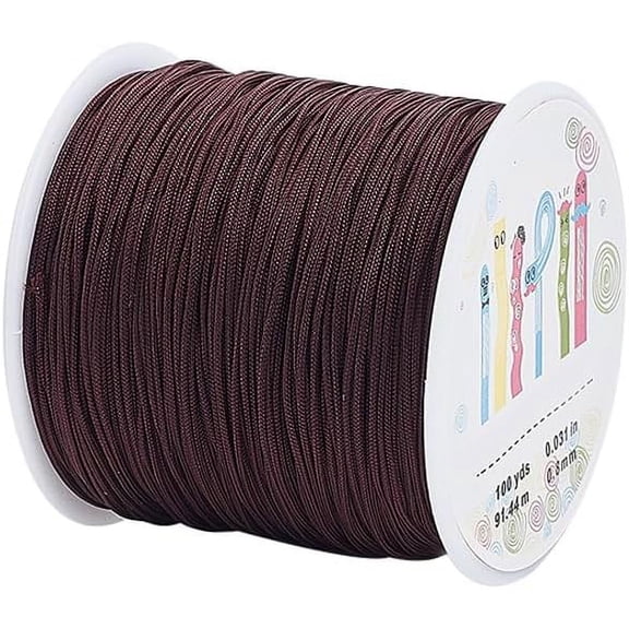 1Roll Nylon Thread Coconut Brown 0.8mm 98.43yards/roll(90m/roll)