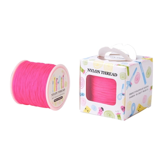 1Roll Nylon Thread Deep Pink 0.8mm about 98.43yards/roll(90m/roll)