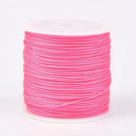 1Roll Nylon Thread Nylon Jewelry Cord for Custom Woven Jewelry Making Hot Pink 0.8mm 49.21 yards(45m)/roll