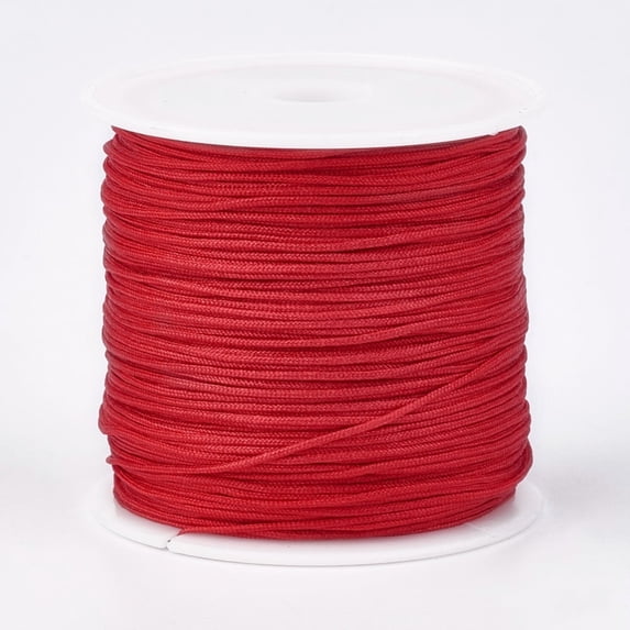 1Roll Nylon Thread Nylon String Jewelry Bead Cord for Custom Woven Jewelry Making Red 0.8mm about 49.21 yards(45m)/roll