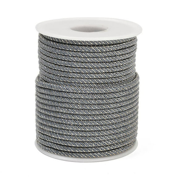 1Roll Nylon Threads Milan Cords/Twisted Cords Dark Gray 3mm 21.87 yards(20m)/roll