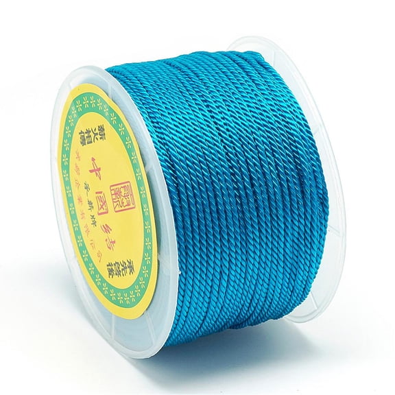 1Roll Nylon Threads Milan Cords/Twisted Cords Dodger Blue 1.5~2mm about 54.68 yards(50m)/roll