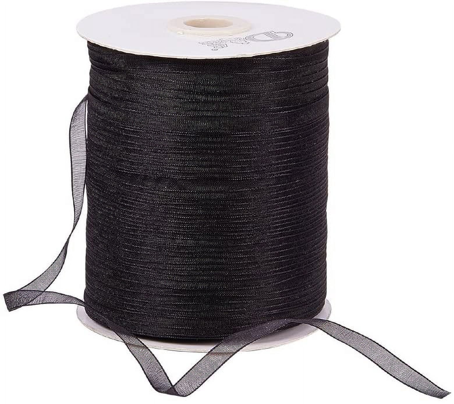 1Roll Organza Ribbon Galloon Black 1/4 inch(6mm) 500yards/Roll(457.2m ...