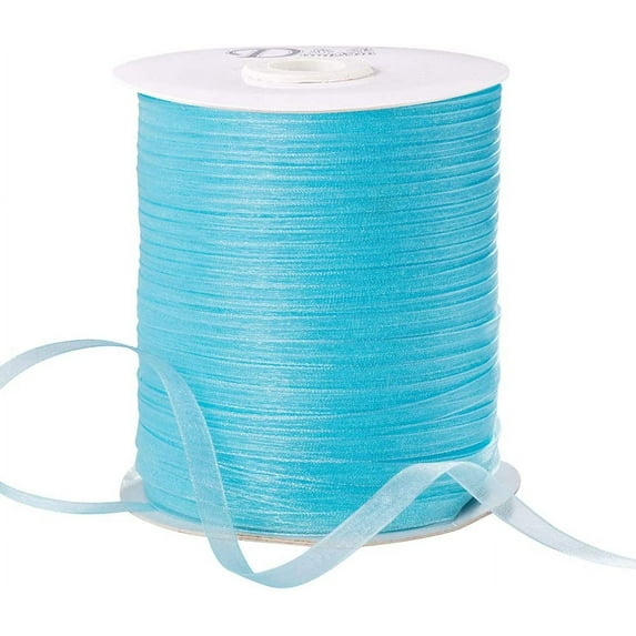 1Roll Organza Ribbon Galloon Light Sky Blue 1/4 inch(6mm) 500yards/Roll(457.2m/Roll)