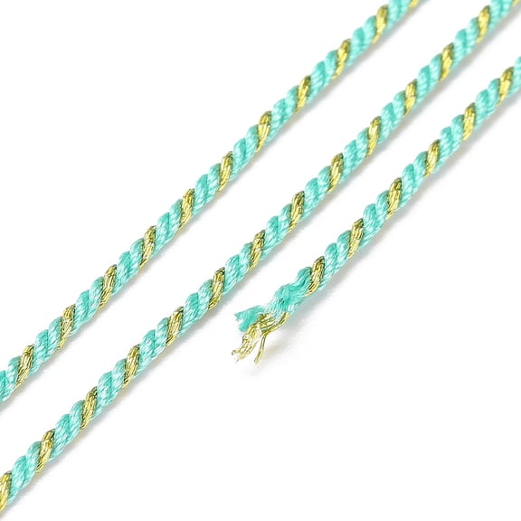 1Roll Polycotton Filigree Cord Braided Rope with Plastic Reel for Wall Hanging Crafts Gift Wrapping Pale Turquoise 1.2mm 27.34 Yards(25m)/Roll