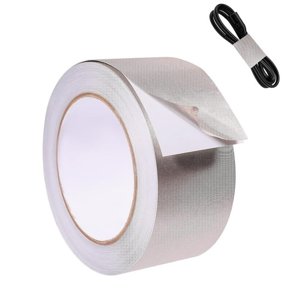 1Roll Polyester Fabric Adhesive Tape for EMI Shielding RF Blocking Laptop Cellphone LCD Cable Wire Harness Wrapping Gray 50x0.1mm 20m/roll