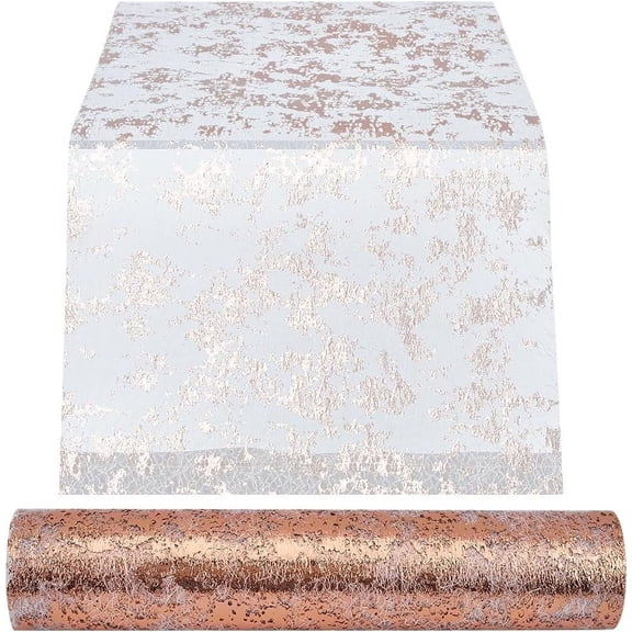 1Roll Polyester Table Runner Roll Glitter Metallic Gold Thin Mesh Table Runner for Party Wedding Home Decoration Dark Salmon 290x0.3mm 10yard/roll