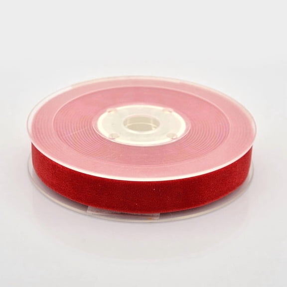 1Roll Polyester Velvet Ribbon for Gift Packing and Festival Decoration Red 5/8 inch(15mm) about 25yards/roll(22.86m/roll)