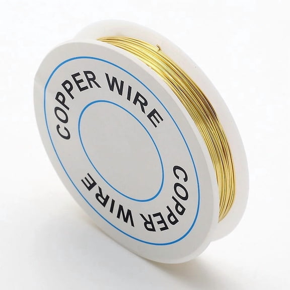 1Roll Round Copper Jewelry Wire Nickel Free Golden 24 Gauge 0.5mm about 31.16 Feet(9.5m)/rollDIY