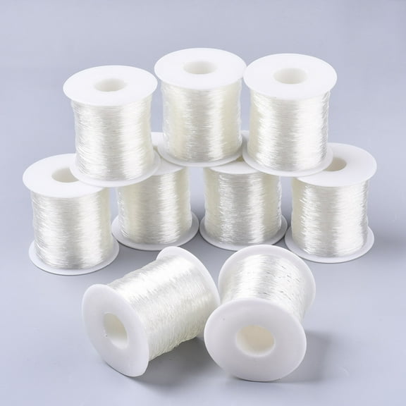 1Roll Round Elastic Crystal Thread Stretchy Bracelet String Clear 0.8mm about 131.23 yards(120m)/roll