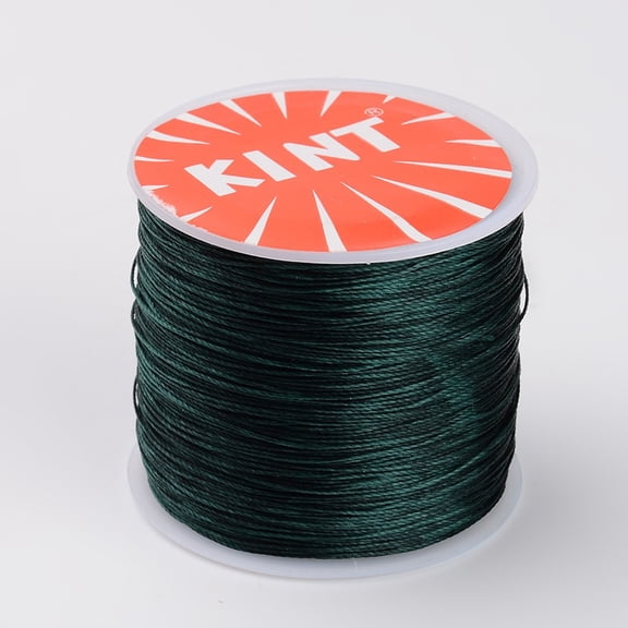1Roll Round Waxed Polyester Cords Twisted Cord Dark Green 0.5mm 115.92 yards(106m)/roll