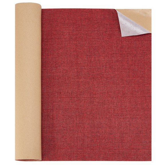 1Roll Self Adhesive Linen Fabric Patches Sturdy Fabric Couch Repair Kits Dark Red 40cm 2m/rollDIY
