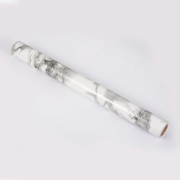 1Roll Self-Adhesive Marble Pattern Contact Paper Wall Stickers for Shelf Liner Dresser Drawer Locker WhiteSmoke 410x0.3mm 3m/roll