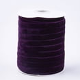 thumbnail image 1 of 1Roll Single Face Velvet Ribbon Purple 3/8 inch(9.5~10mm) 50yards/roll(45.72m/roll), 1 of 3