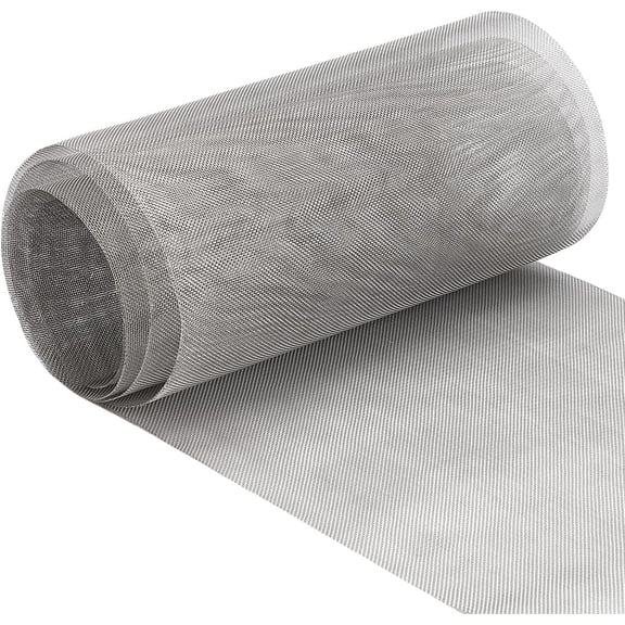 1Roll Stainless Steel Woven Wire Mesh Window Screen Mesh Fine Filter Screen Sheet Stainless Steel Color 2000x288x0.6mmDIY