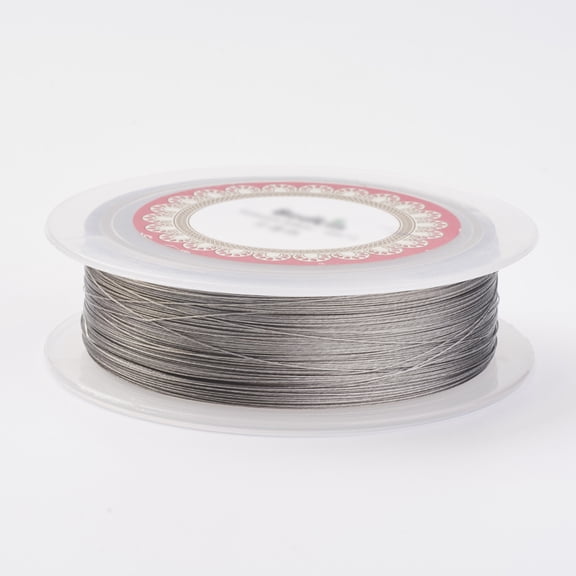 1Roll Tiger Tail Wire Nylon-coated Stainless Steel Wire Original Color Raw Stainless Steel Color 26 Gauge 0.4mm about 262.46 Feet(80m)/roll