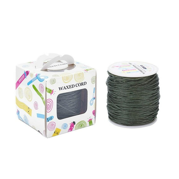1Roll Waxed Cotton Cords Dark Olive Green 1mm 100yards/roll(91.44m/roll) 300 feet/roll