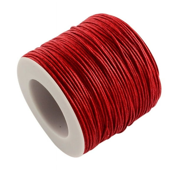 1Roll Waxed Cotton Thread Cords Red 1mm about 100yards/roll