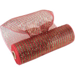 1Rolls Mesh Ribbon Gold Deco Mesh Ribbon 10 Inch Wide Golden Mesh Ribbon for Christmas Tree Metallic Mesh Roll Decorative Mesh Ribbon for Wreaths Garland Swag Basket Craft Supplies (30 Feet)