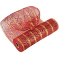 thumbnail image 1 of 1Rolls Mesh Ribbon Gold Deco Mesh Ribbon 10 Inch Wide Golden Mesh Ribbon for Christmas Tree Metallic Mesh Roll Decorative Mesh Ribbon for Wreaths Garland Swag Basket Craft Supplies (30 Feet), 1 of 9