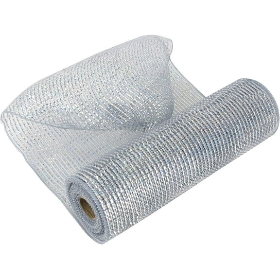 1Rolls Mesh Ribbon Gold Deco Mesh Ribbon 10 Inch Wide Golden Mesh Ribbon for Christmas Tree Metallic Mesh Roll Decorative Mesh Ribbon for Wreaths Garland Swag Basket Craft Supplies (30 Feet)