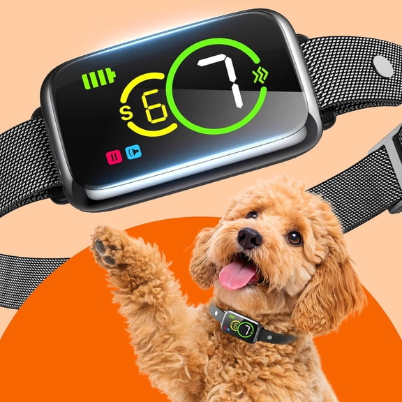 Smart Dog Bark Collar, Humane Anti Barking Device with Beep & Vibration, 7 Adjustable Sensitivity Levels, Ultra-Light IP67 Waterproof for Small Medium Large Dogs Indoor Outdoor