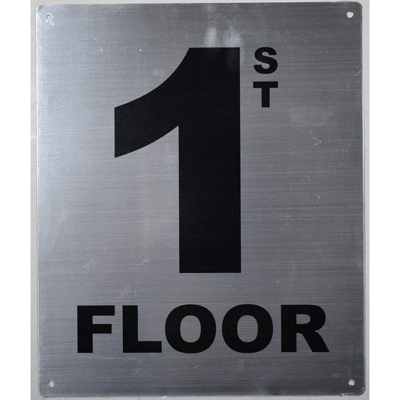 1ST Floor Sign (Silver, Rust Free Aluminium 10X12)-Monte Rosa LINE(ref-2022-4)
