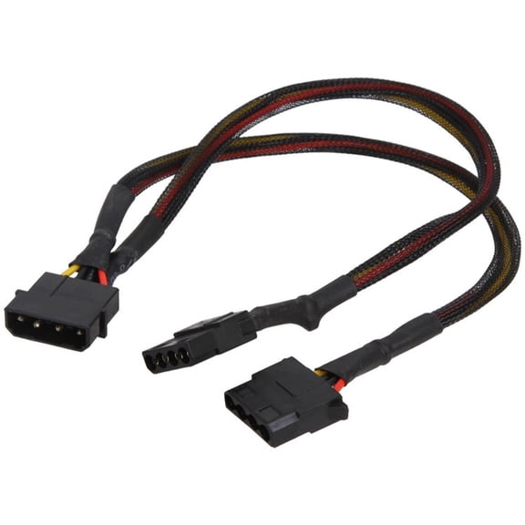 1ST PC CORP. Cb-y12sl Molex Male To 2 X Molex Female, Black Sleeved Cable Male To Female