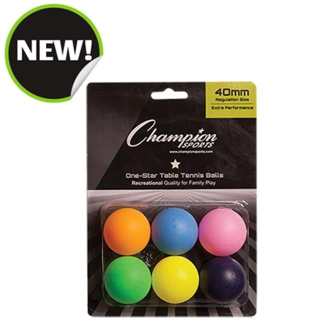 1STAR6MP 1 Star Table Tennis - Multicolor - 6 per Pack