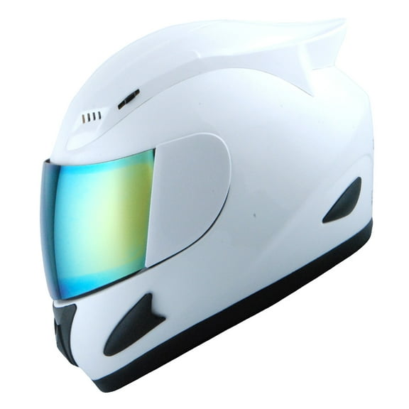 1STORM Adult FULL FACE BIKE MOTORCYCLE HELMET MECHANIC DJ11CLS GLOSSY WHITE