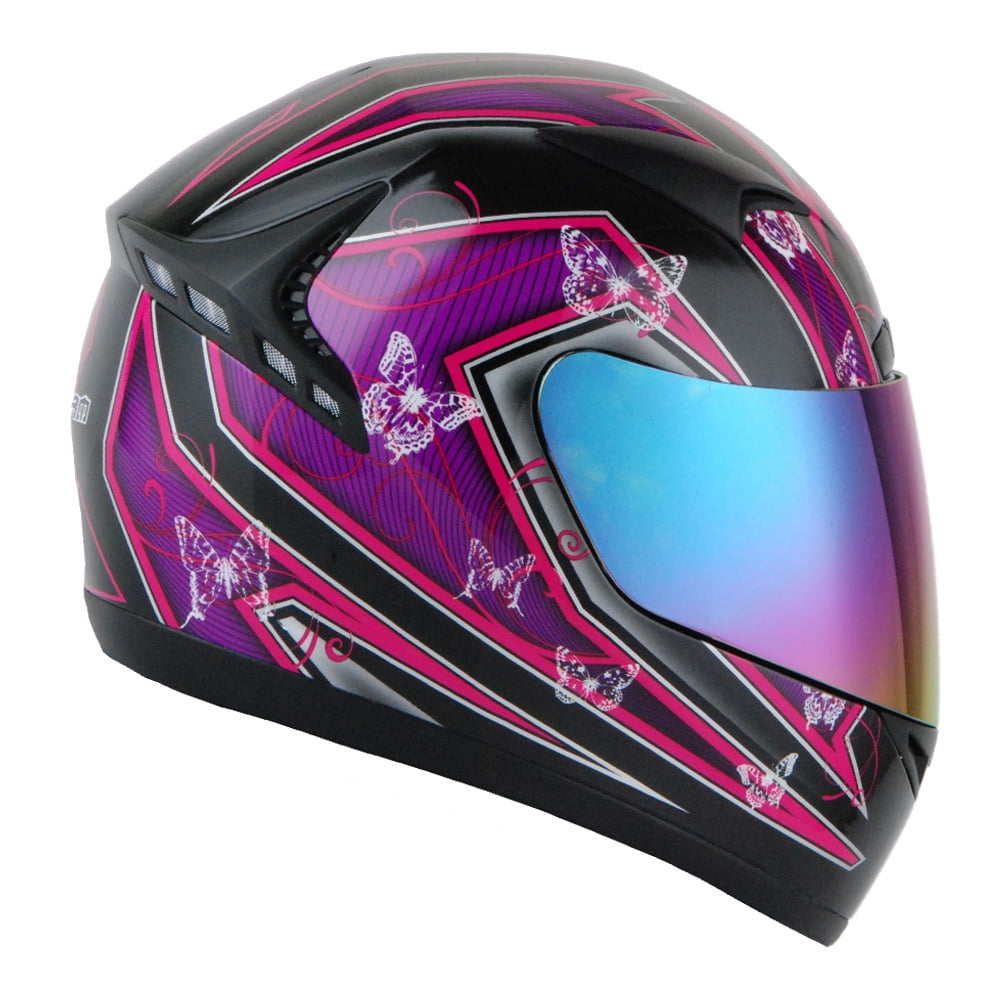 1STORM MOTORCYCLE FULL FACE HELMET BIKE BOOSTER G335CLS Butterfly Pink Purple